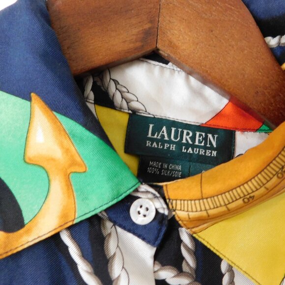 Ralph Lauren Silk Blouse Nautical Collection - Picture 4 of 6